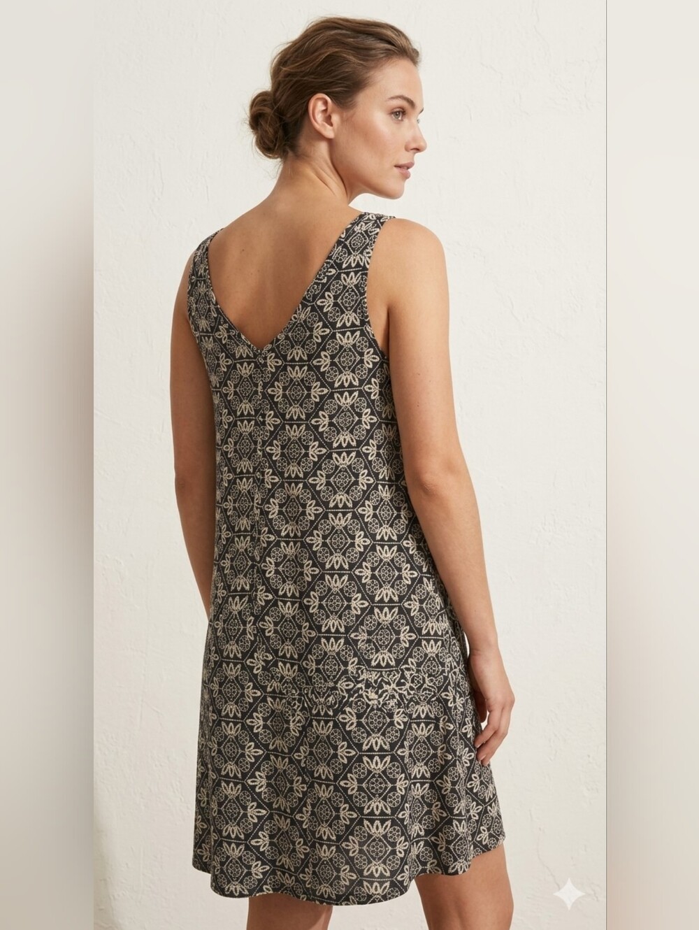 Painted Threads Black and White Floral Midi Skirt